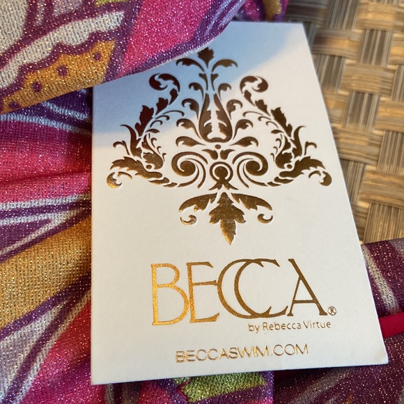 NWT BECCA BY REBECCA VIRTUE PSYCHEDELIC BLAKE SHIRRED HALTER TOP IN SIZE LARGE - Picture 7 of 10